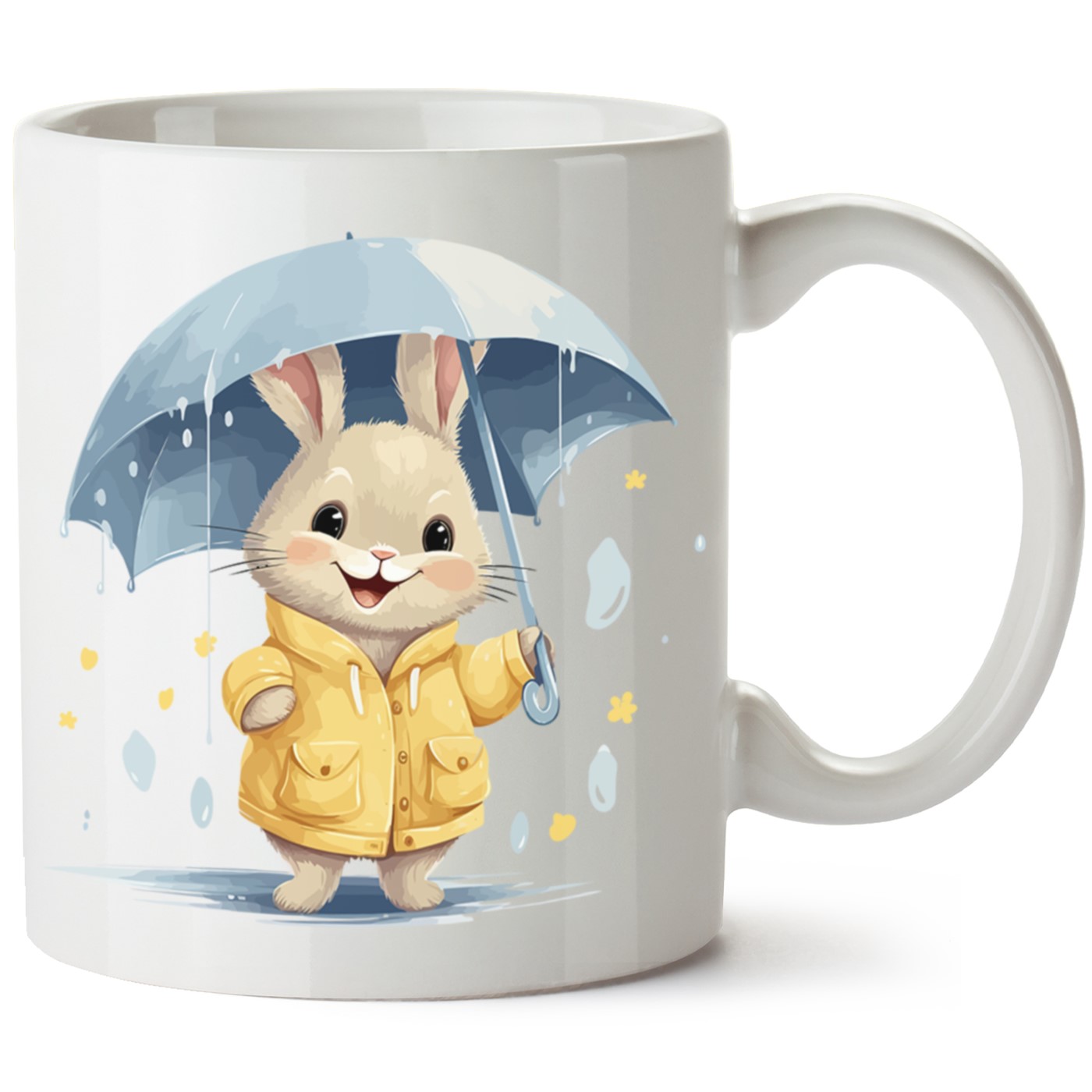 Sevimli Tavşan Baskılı Porselen Kupa Bardak