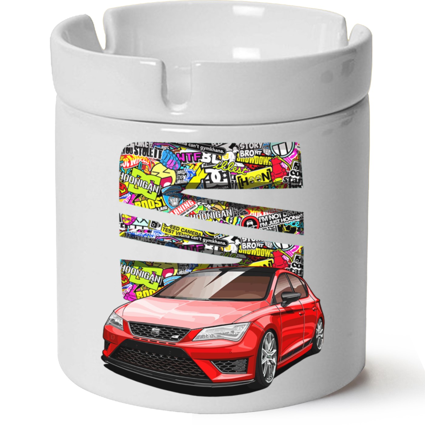 Seat Leon Mk3 Baskılı Porselen At Söndür Küllük