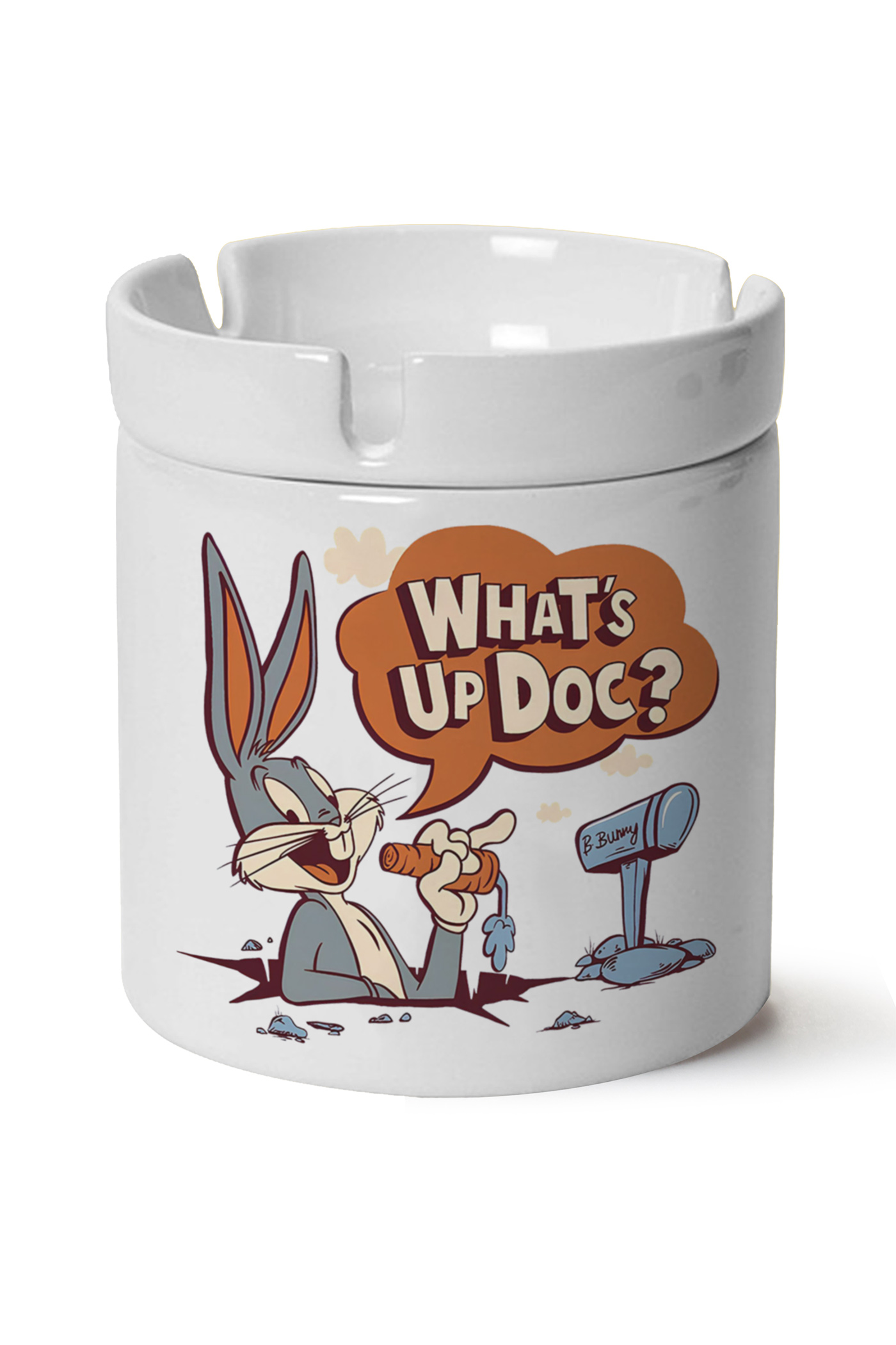 Bugs Bunny Baskılı Porselen At Söndür Küllük