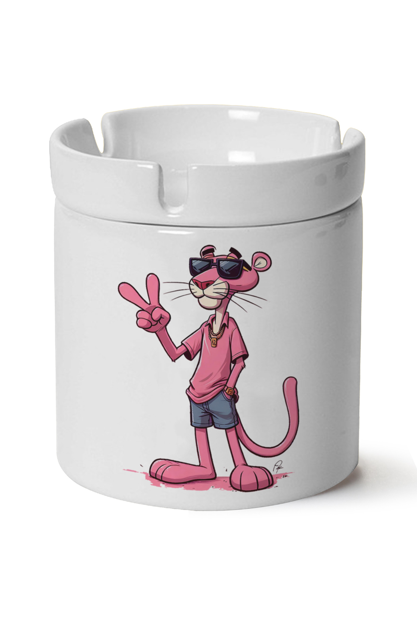 Pink Panther Baskılı Porselen At Söndür Küllük