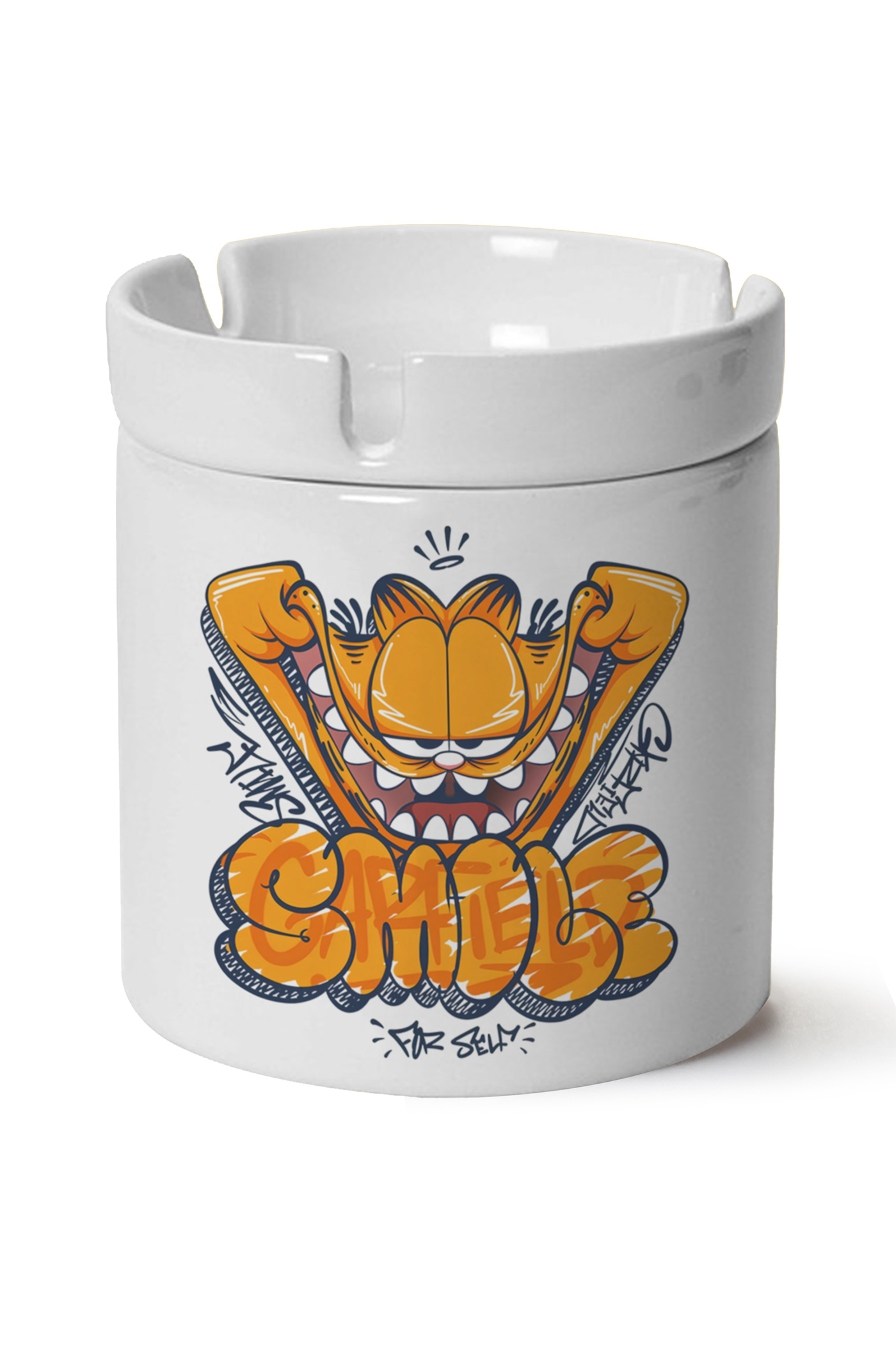 Garfield Baskılı Porselen At Söndür Küllük