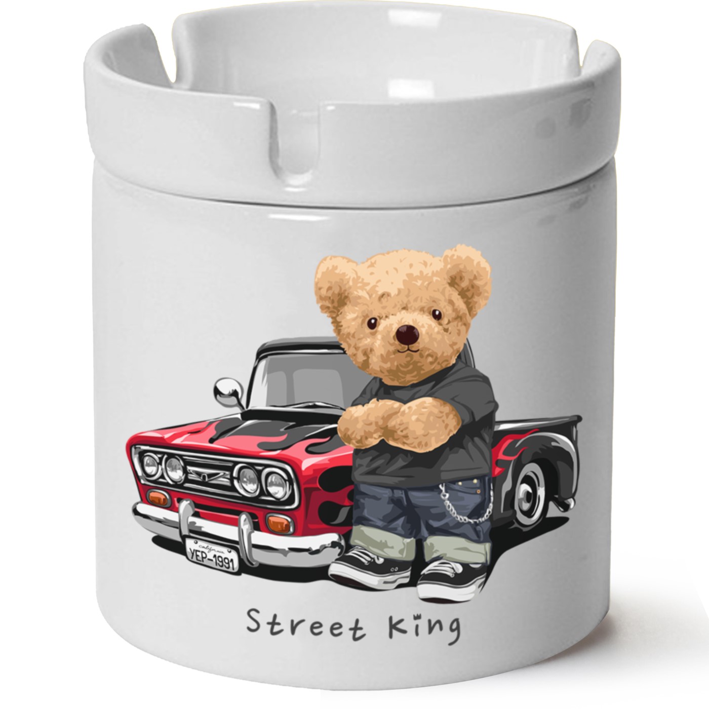 Ayıcık Baskılı Porselen At Söndür Küllük