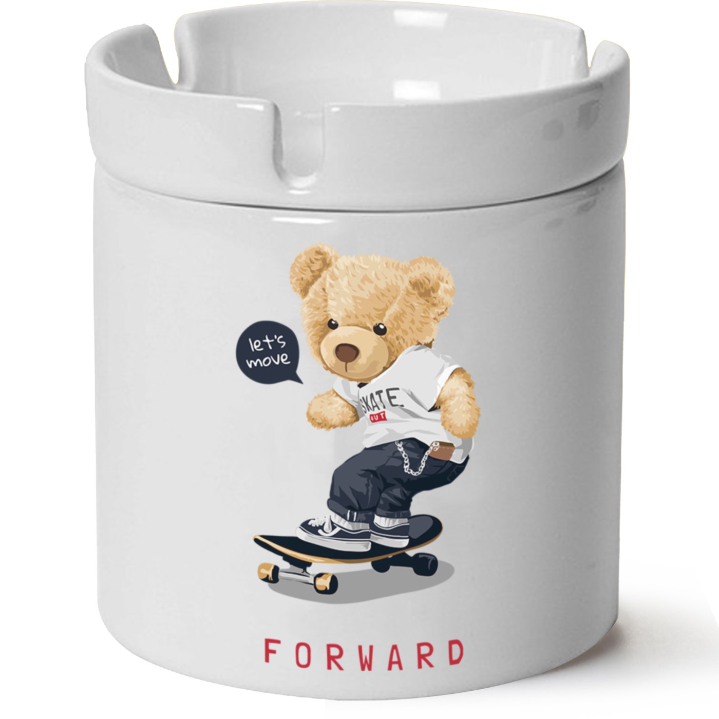 Ayıcık Baskılı Porselen At Söndür Küllük