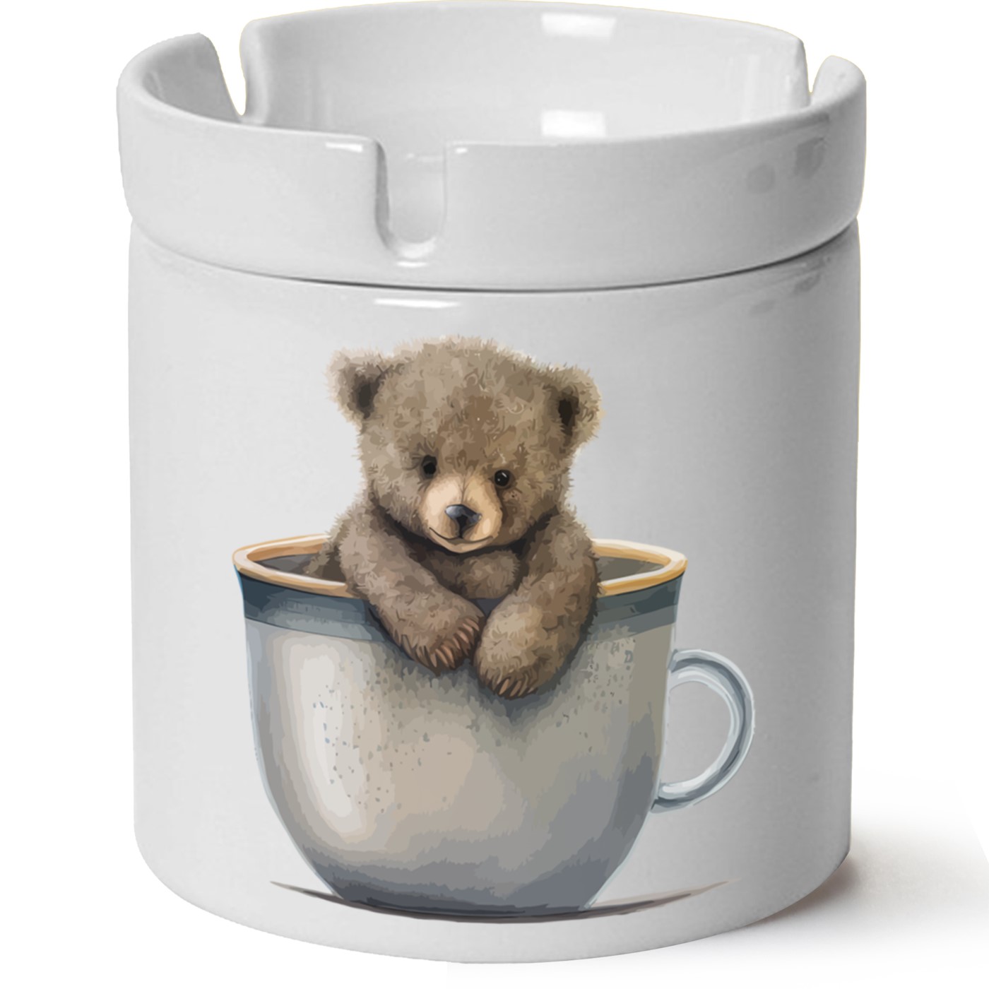 Ayıcık Baskılı Porselen At Söndür Küllük