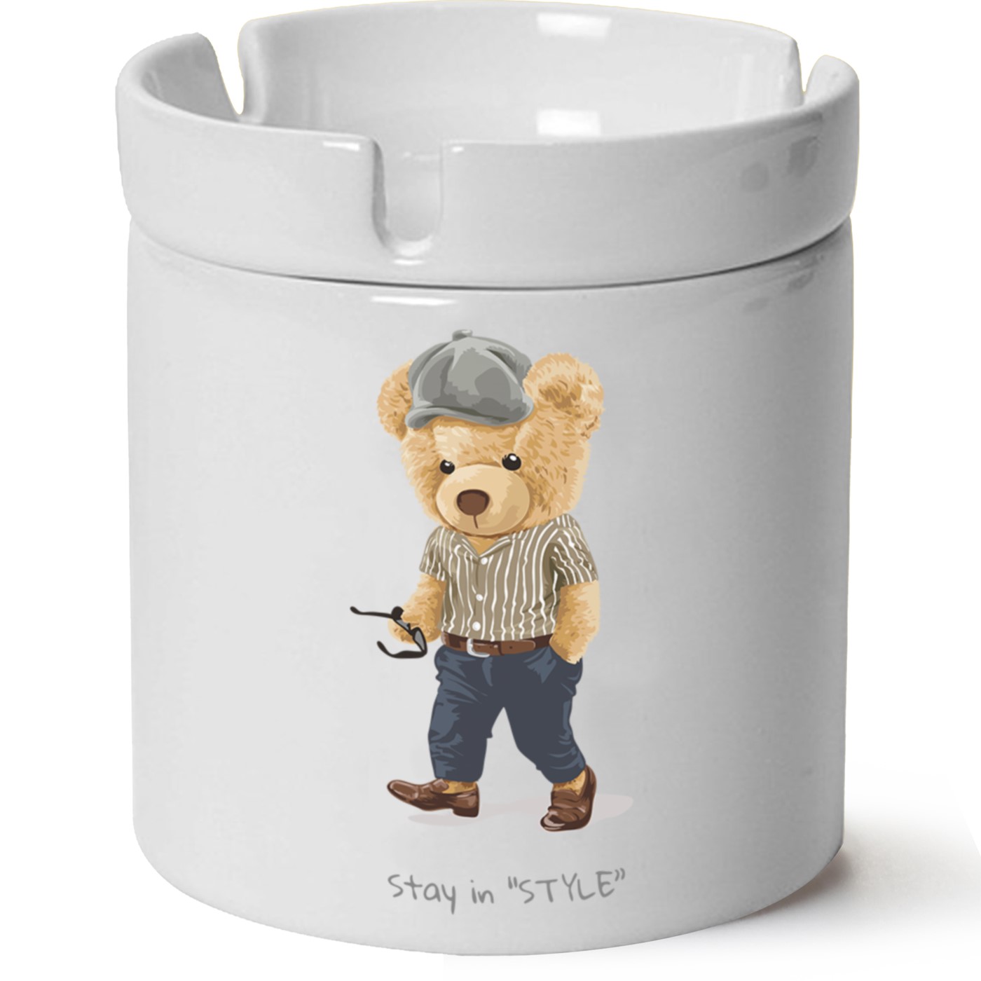 Ayıcık Baskılı Porselen At Söndür Küllük