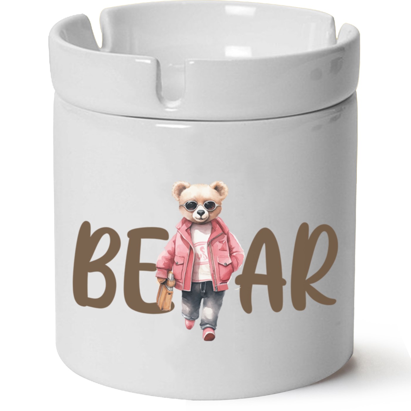 Ayıcık Baskılı Porselen At Söndür Küllük