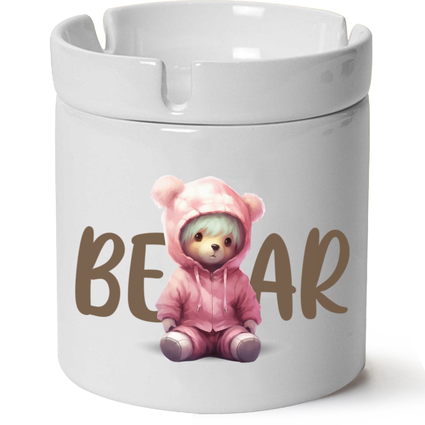 Ayıcık Baskılı Porselen At Söndür Küllük