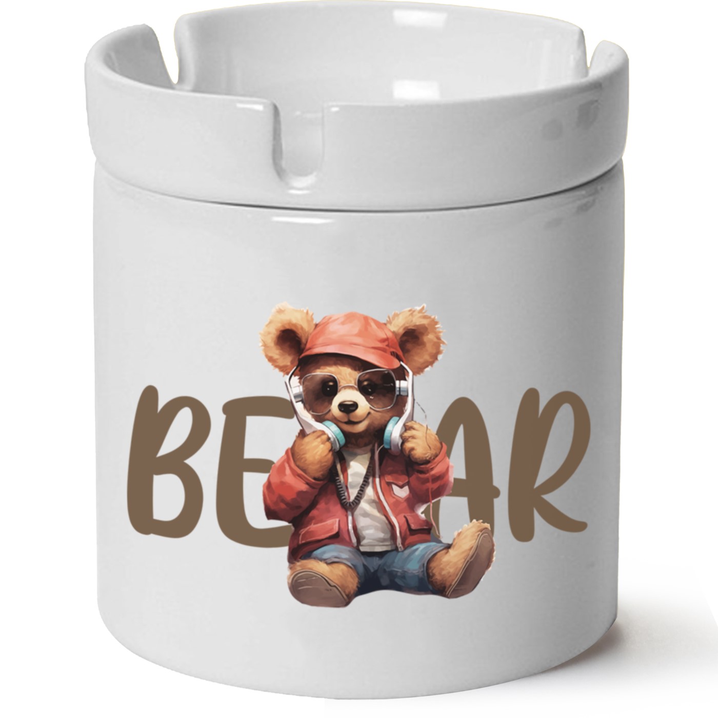 Ayıcık Baskılı Porselen At Söndür Küllük