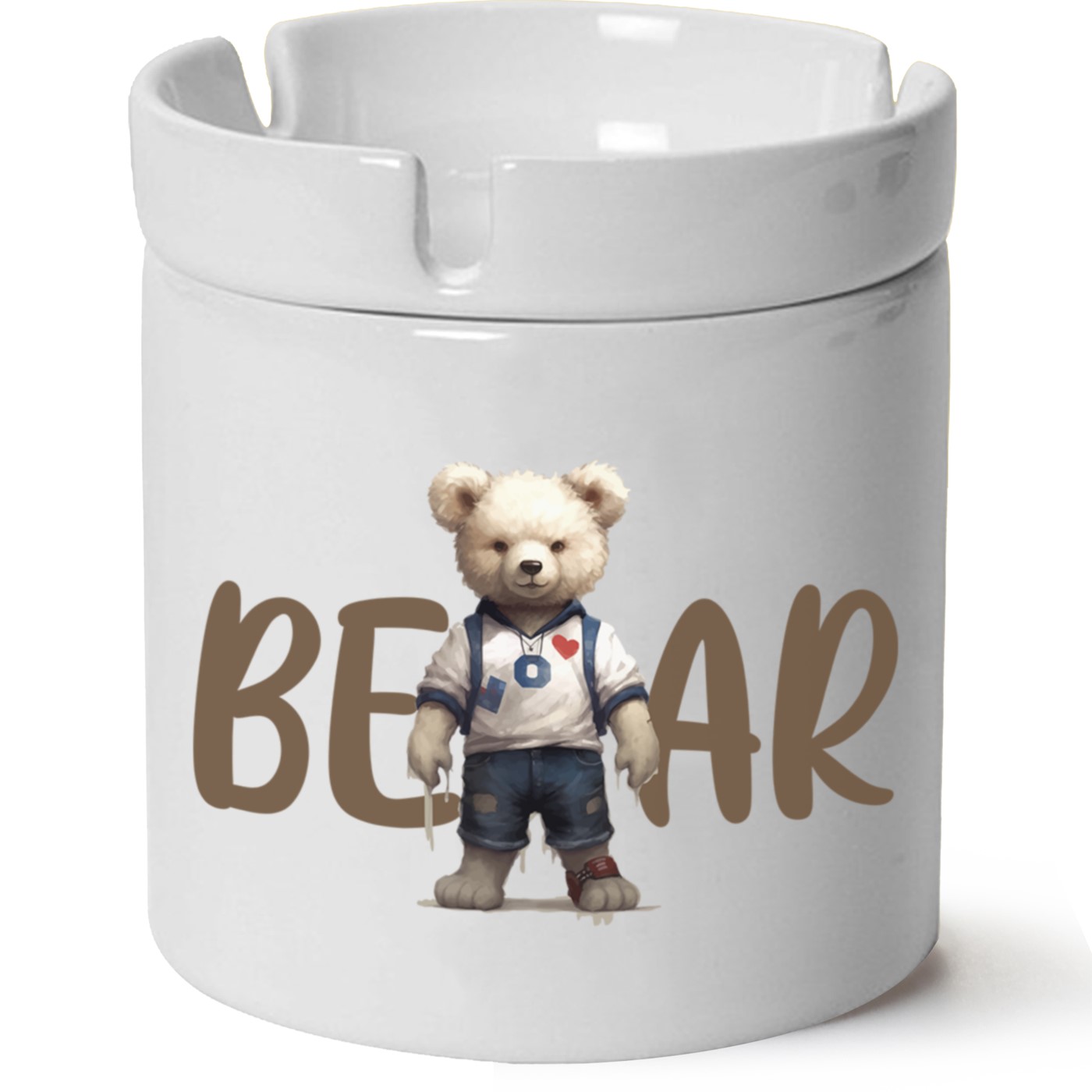 Ayıcık Baskılı Porselen At Söndür Küllük