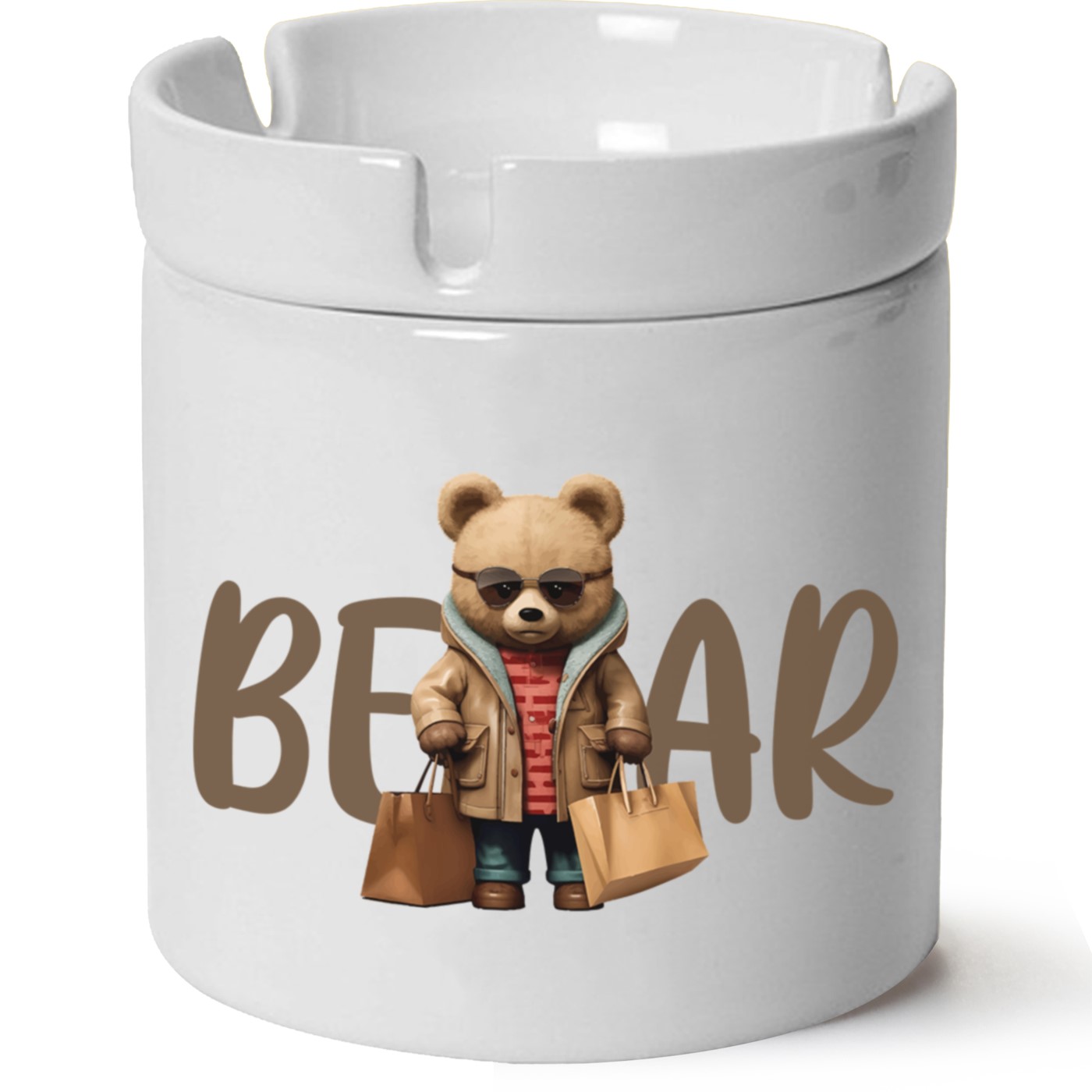 Ayıcık Baskılı Porselen At Söndür Küllük