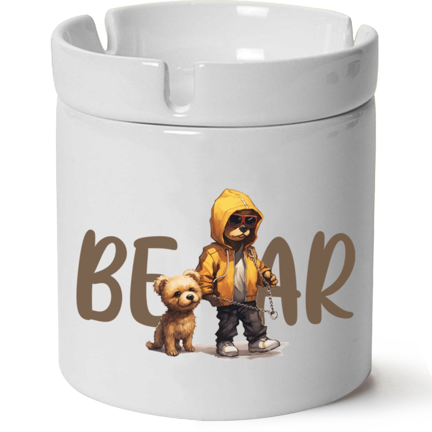 Ayıcık Baskılı Porselen At Söndür Küllük