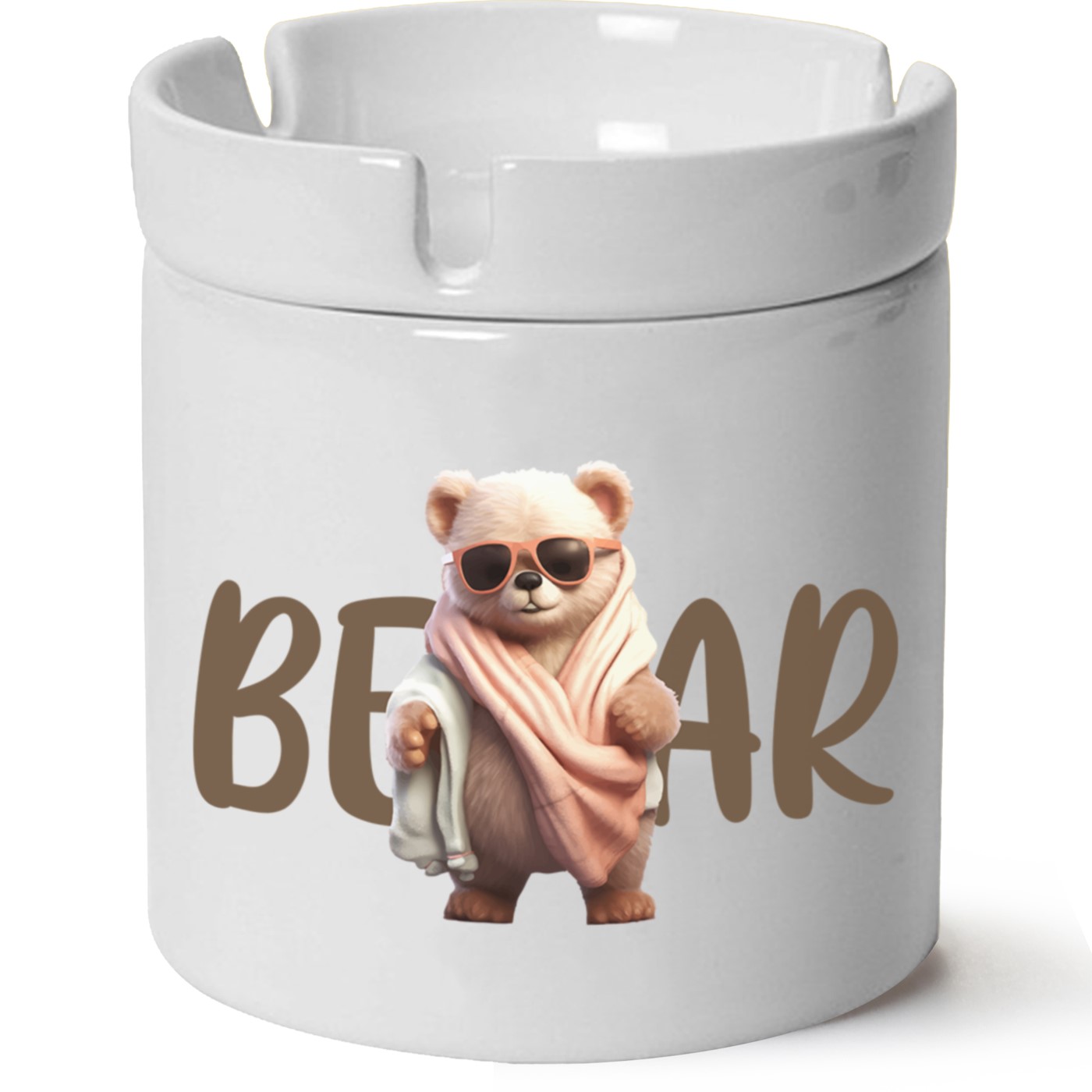 Ayıcık Baskılı Porselen At Söndür Küllük