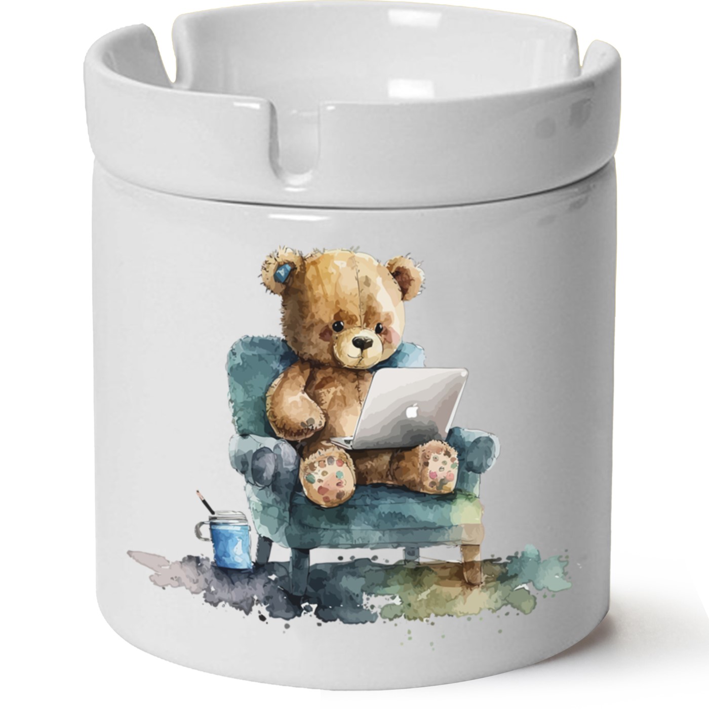 Ayıcık Baskılı Porselen At Söndür Küllük