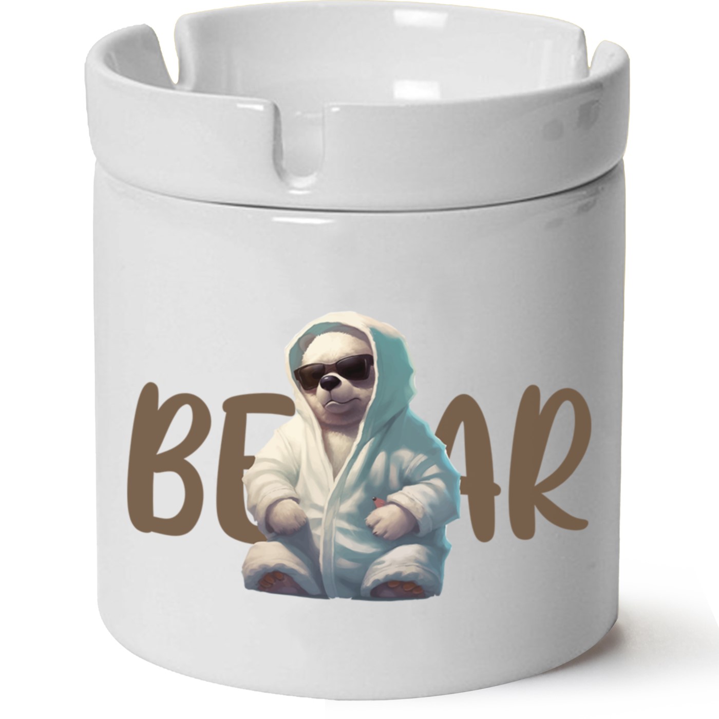 Ayıcık Baskılı Porselen At Söndür Küllük