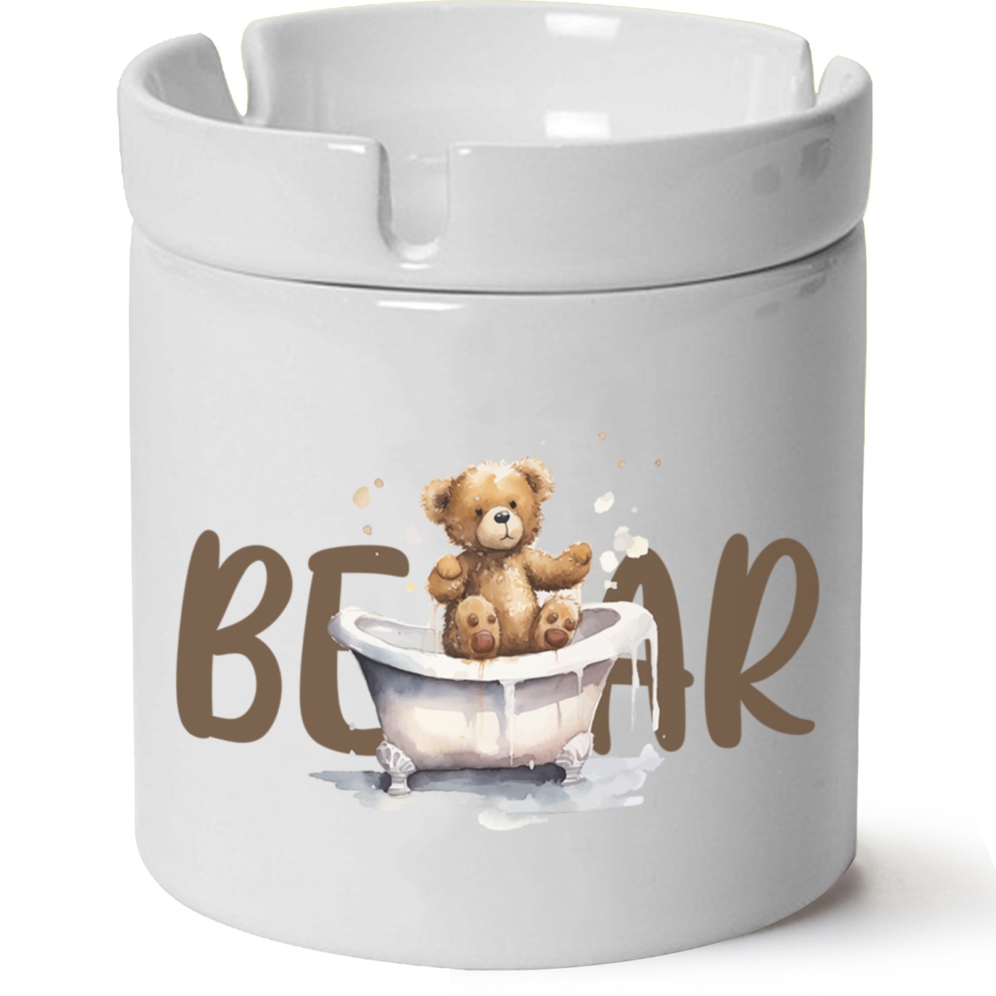 Ayıcık Baskılı Porselen At Söndür Küllük