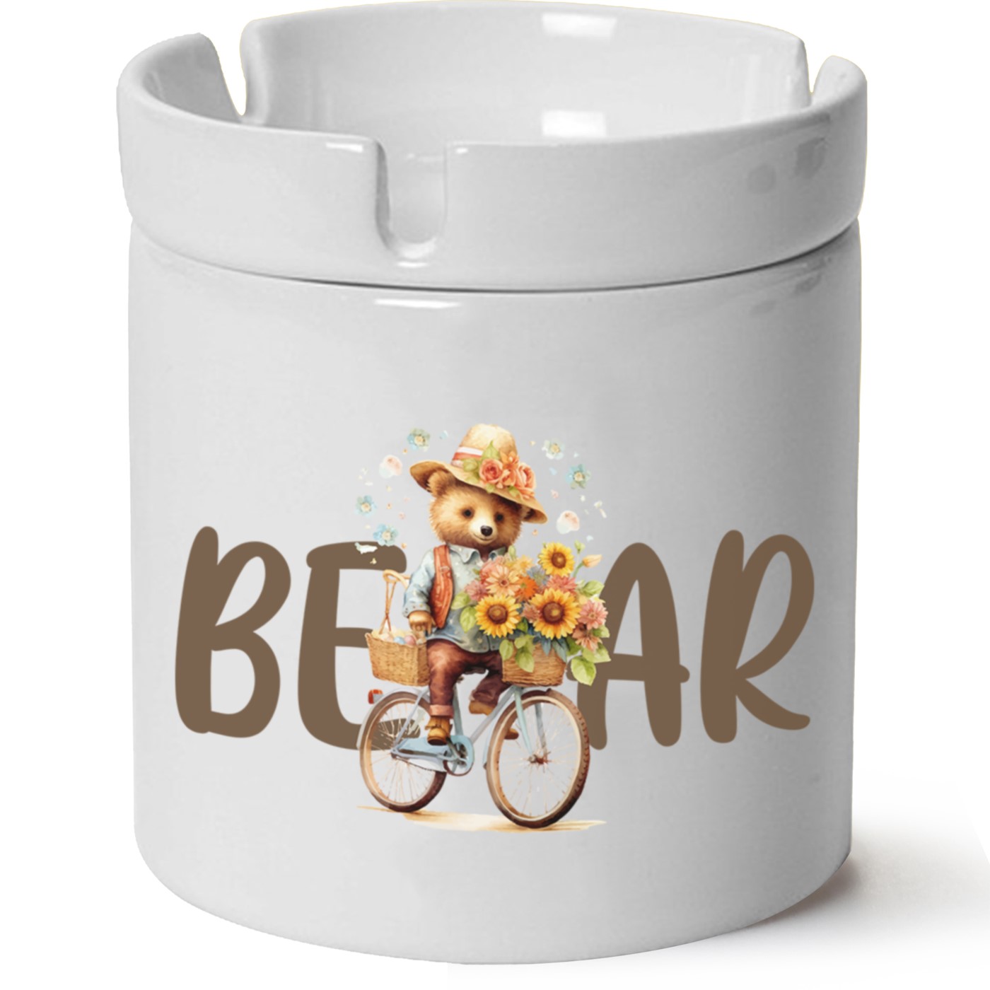 Ayıcık Baskılı Porselen At Söndür Küllük