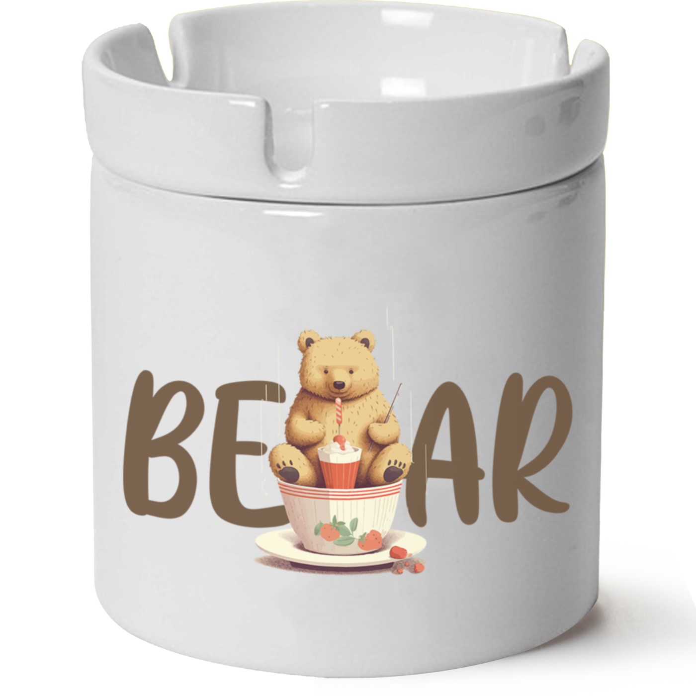 Ayıcık Baskılı Porselen At Söndür Küllük