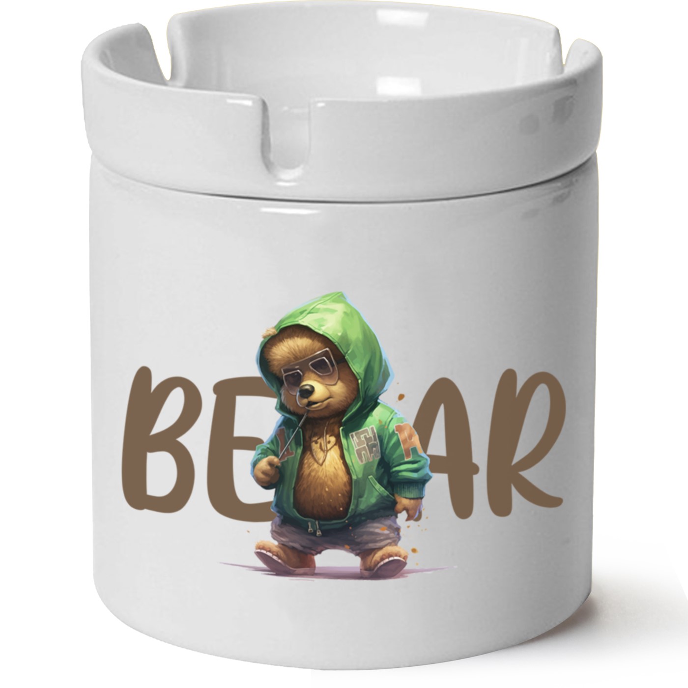 Ayıcık Baskılı Porselen At Söndür Küllük