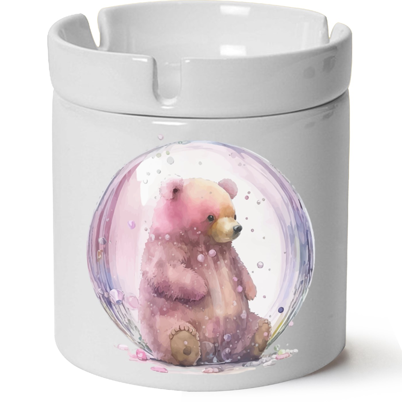 Ayıcık Baskılı Porselen At Söndür Küllük