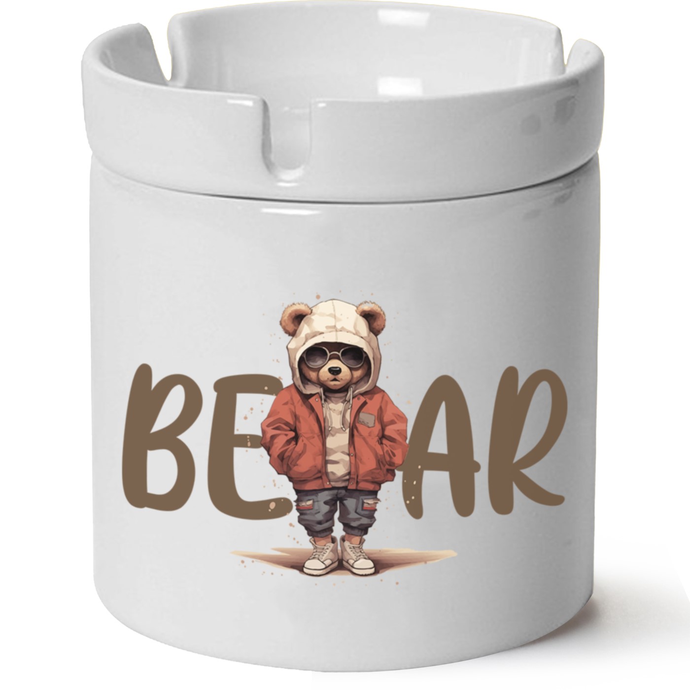 Ayıcık Baskılı Porselen At Söndür Küllük