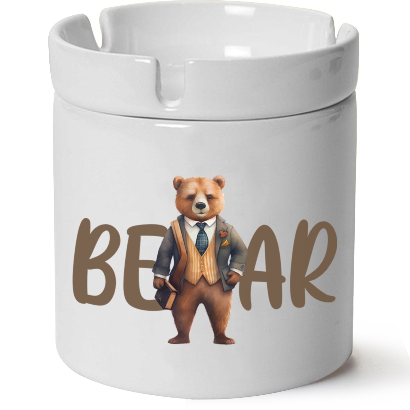 Ayıcık Baskılı Porselen At Söndür Küllük