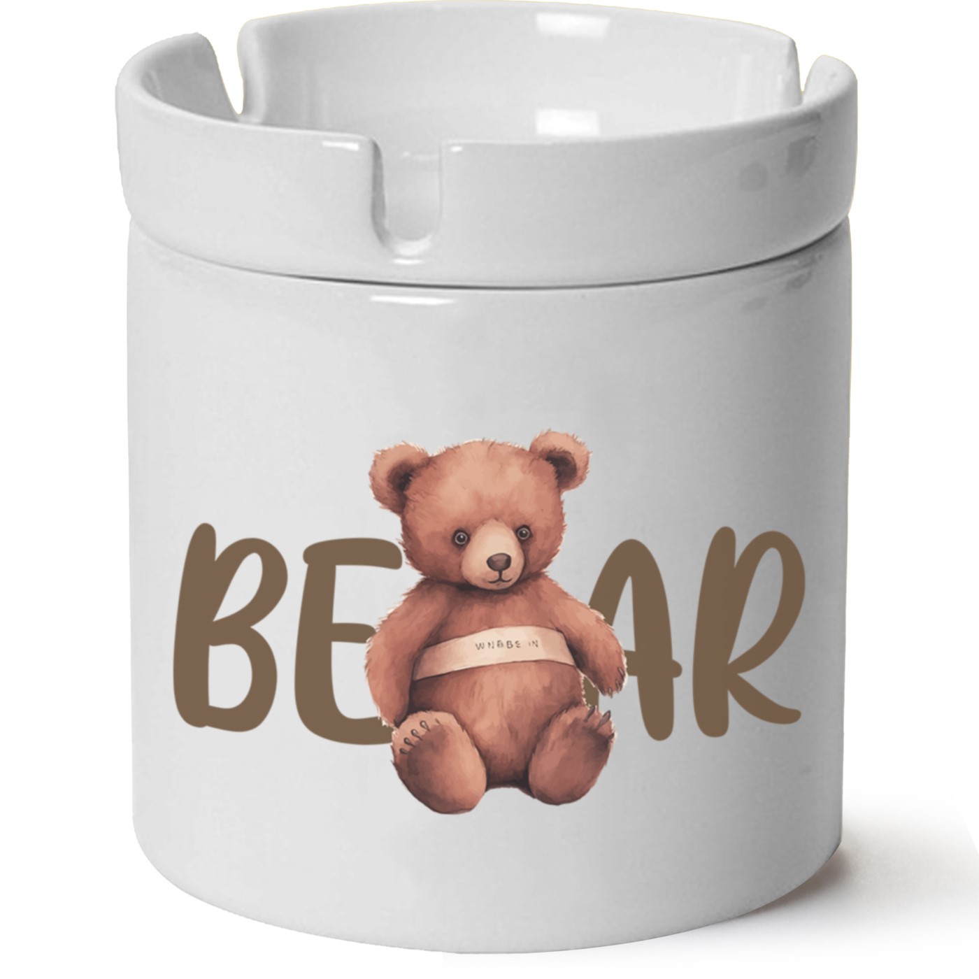 Ayıcık Baskılı Porselen At Söndür Küllük