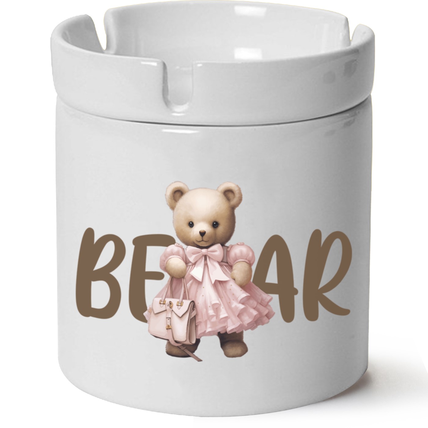 Ayıcık Baskılı Porselen At Söndür Küllük