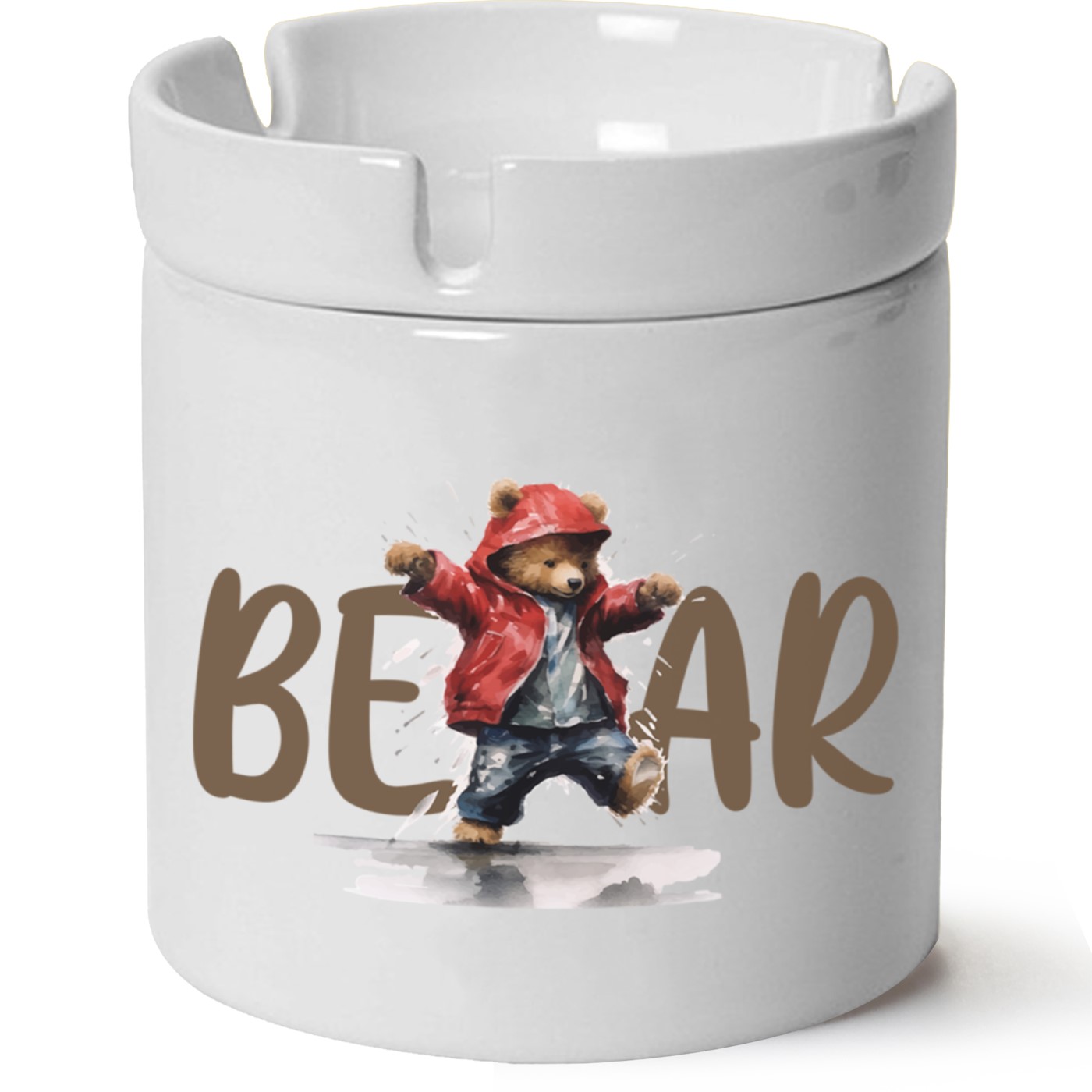 Ayıcık Baskılı Porselen At Söndür Küllük