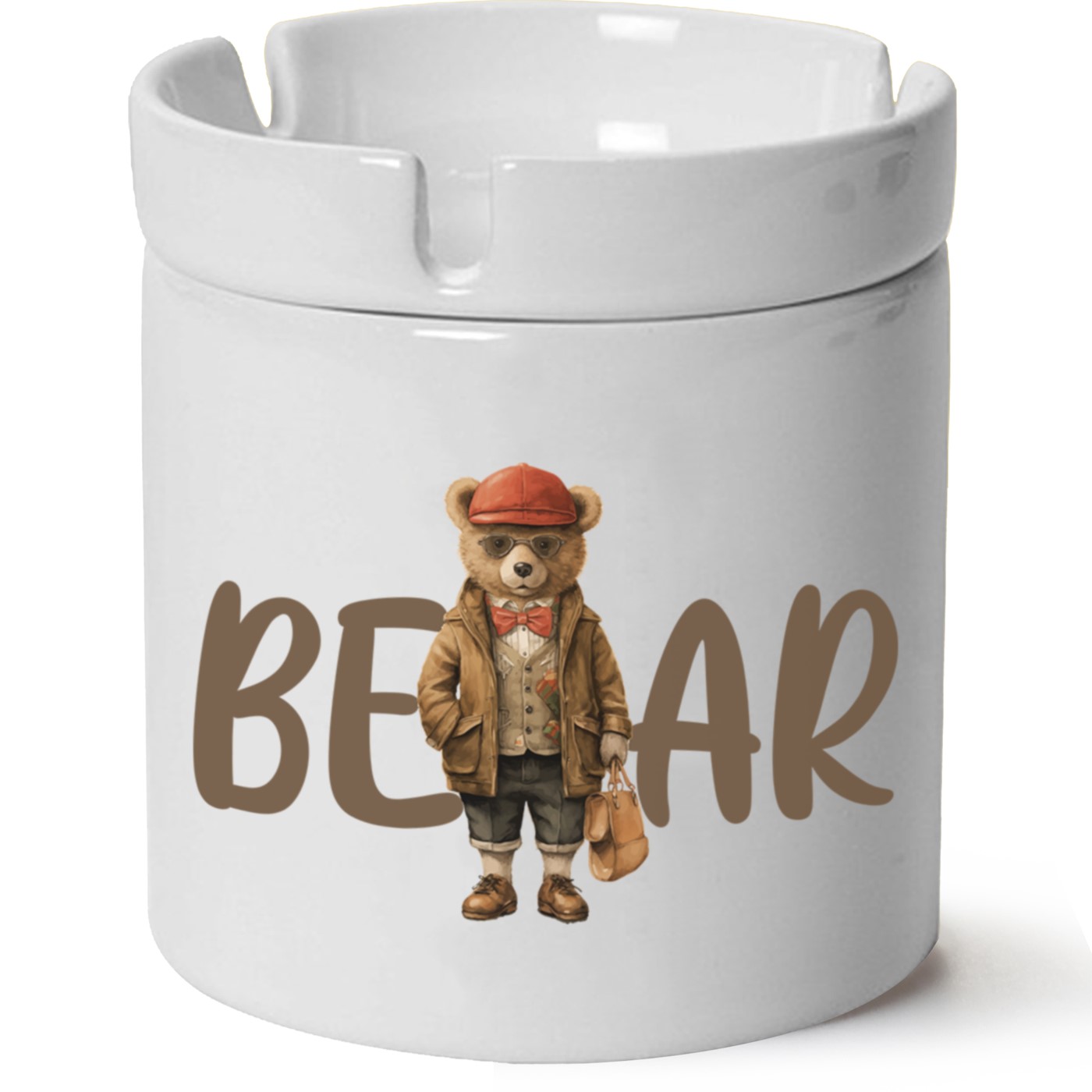 Ayıcık Baskılı Porselen At Söndür Küllük