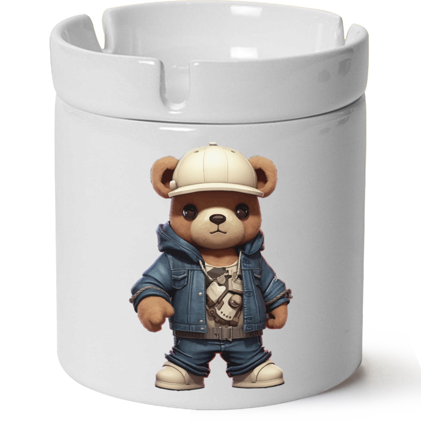 Ayıcık Baskılı Porselen At Söndür Küllük