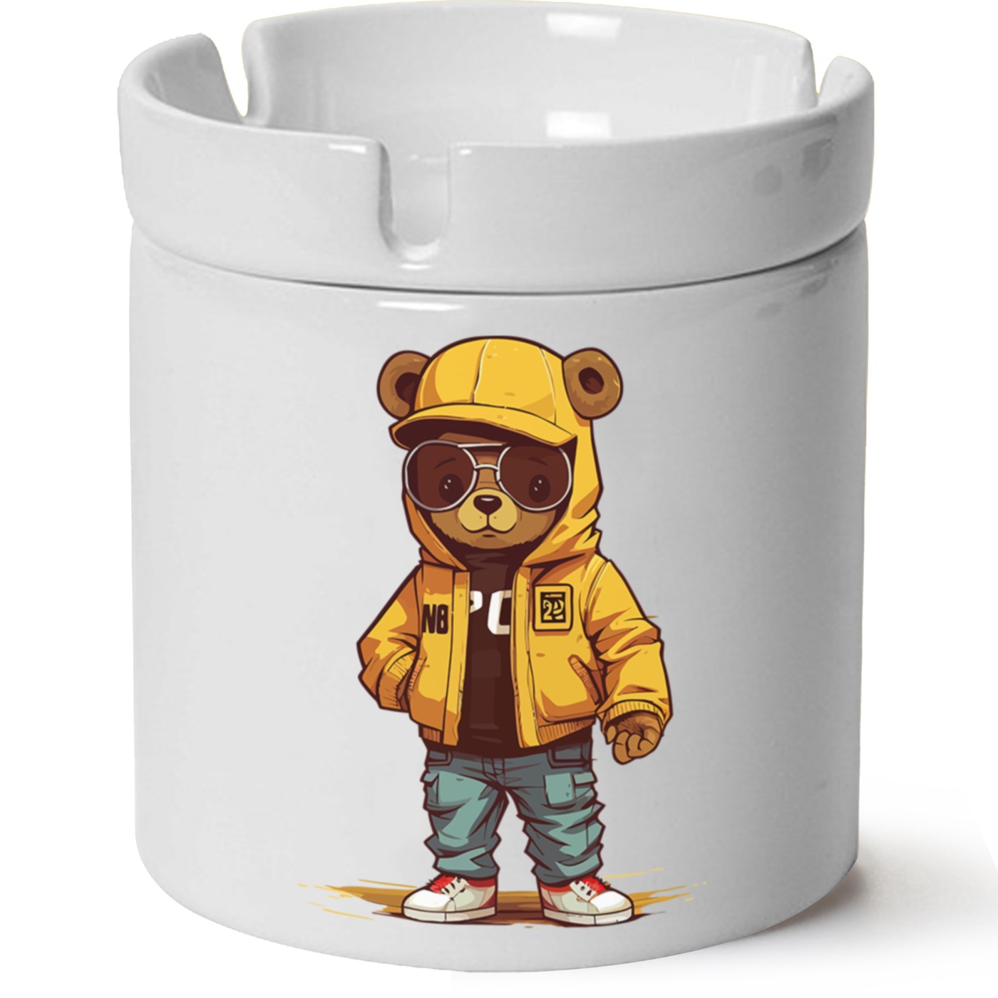 Ayıcık Baskılı Porselen At Söndür Küllük