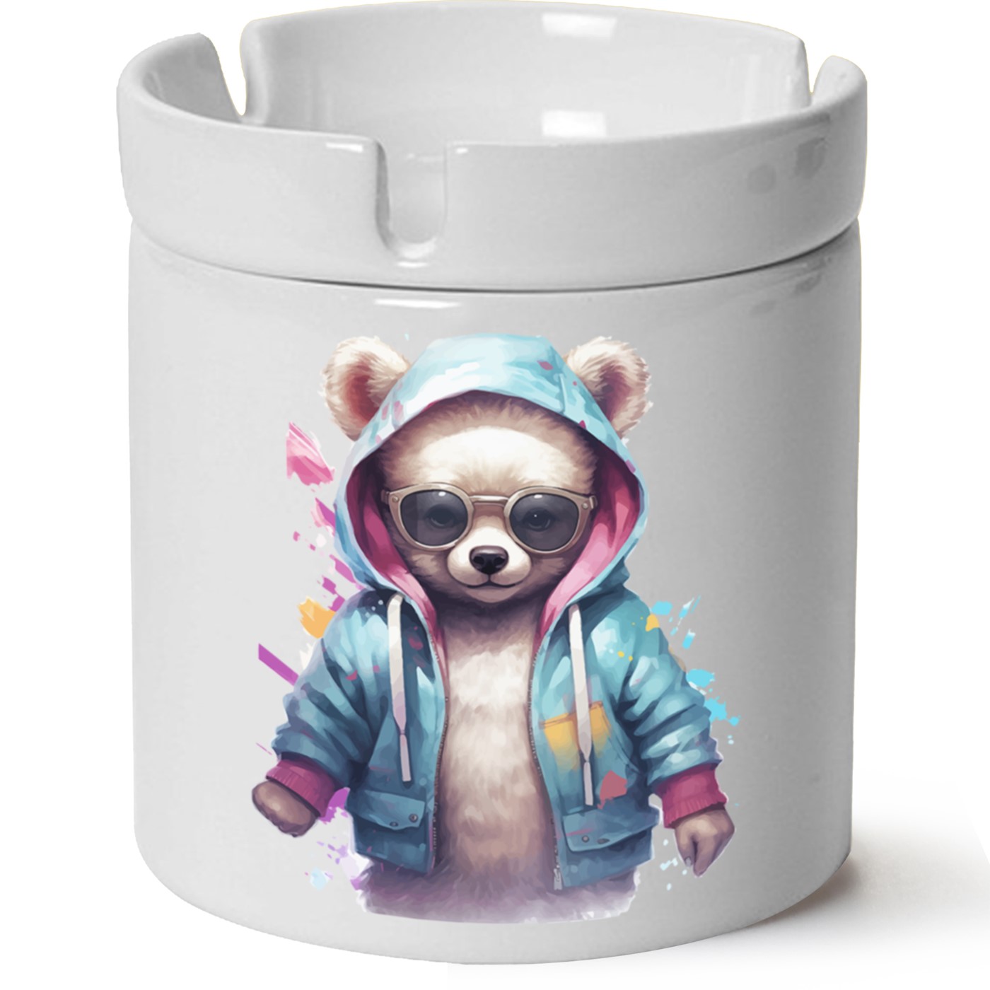 Ayıcık Baskılı Porselen At Söndür Küllük