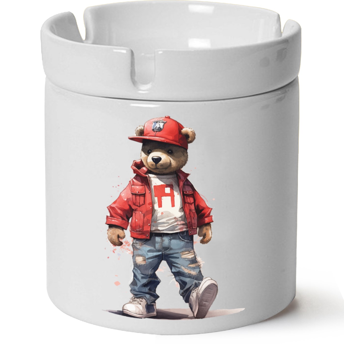 Ayıcık Baskılı Porselen At Söndür Küllük