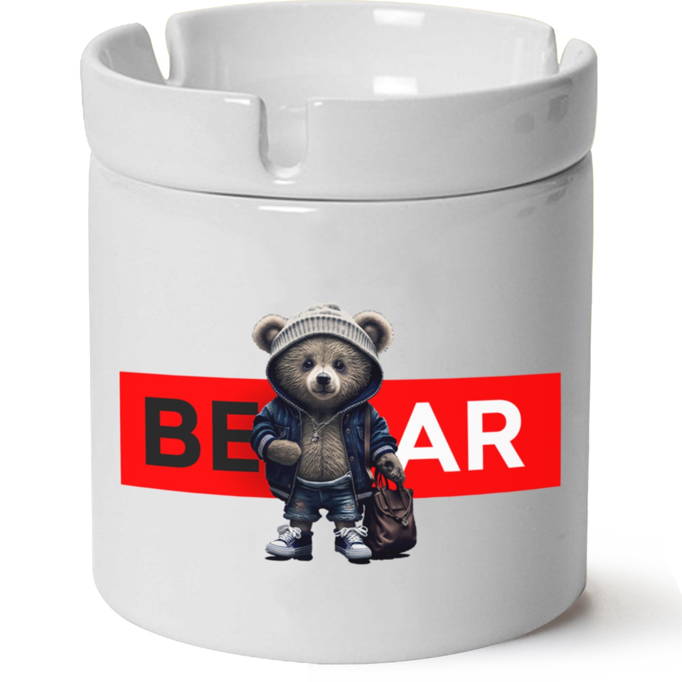 Ayıcık Baskılı Porselen At Söndür Küllük