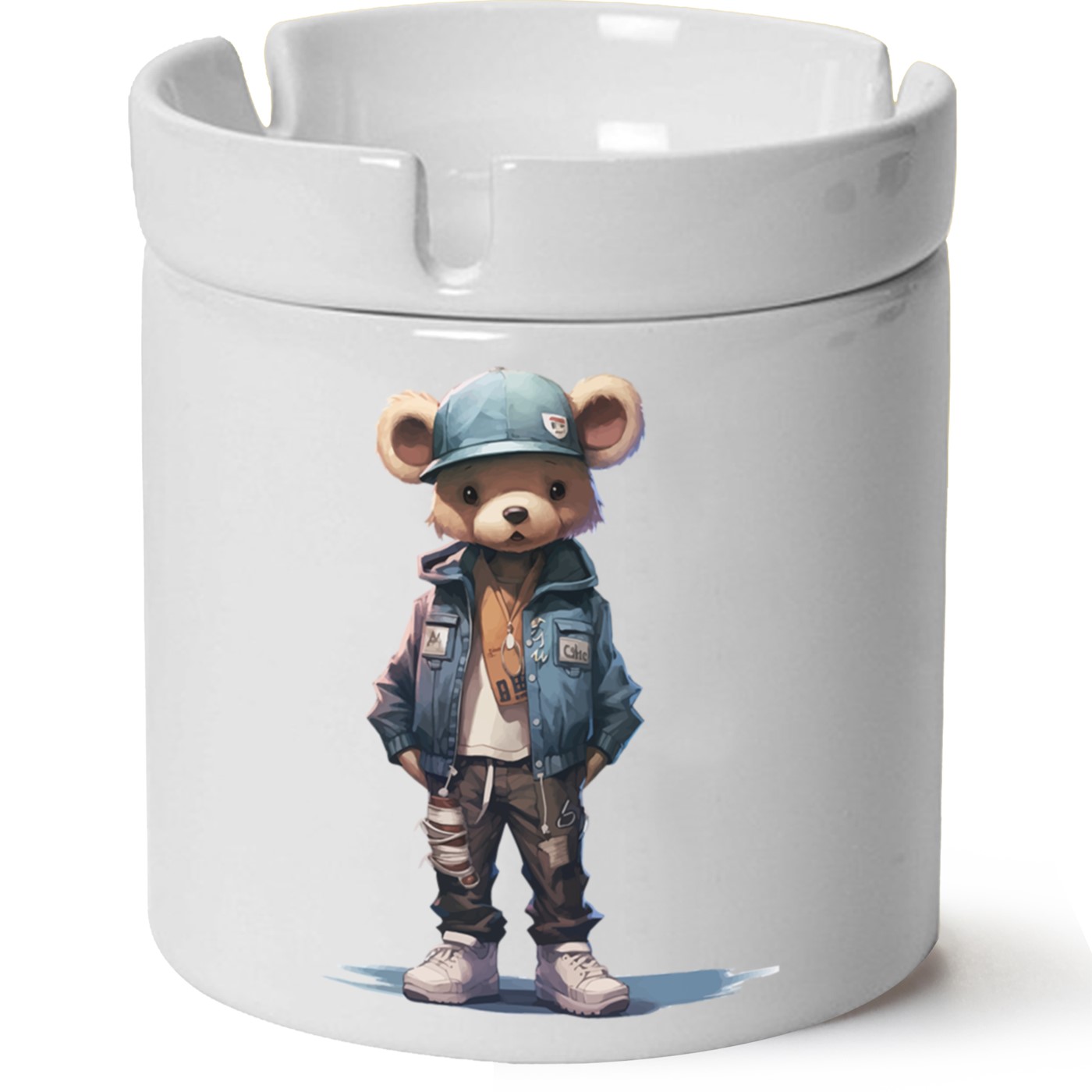 Ayıcık Baskılı Porselen At Söndür Küllük