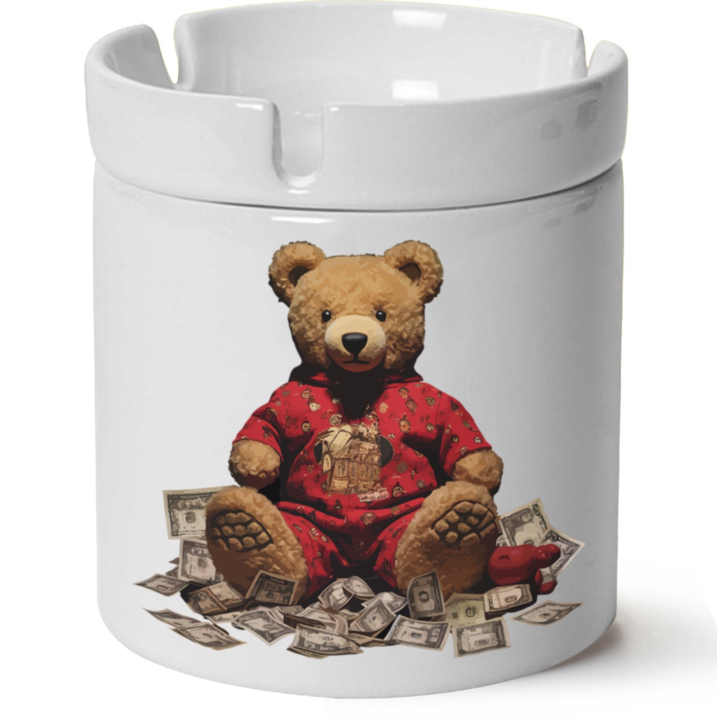 Ayıcık Baskılı Porselen At Söndür Küllük