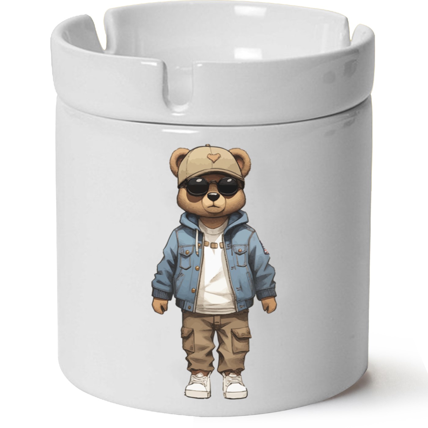 Ayıcık Baskılı Porselen At Söndür Küllük