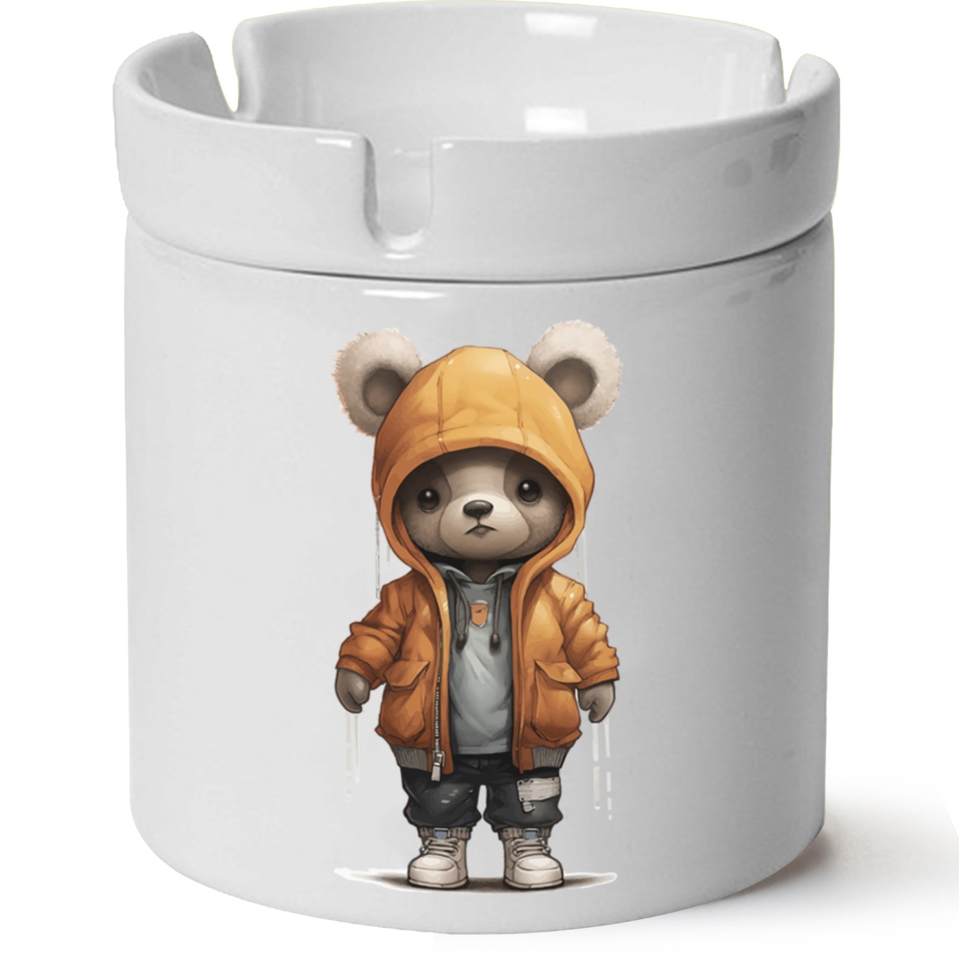 Ayıcık Baskılı Porselen At Söndür Küllük