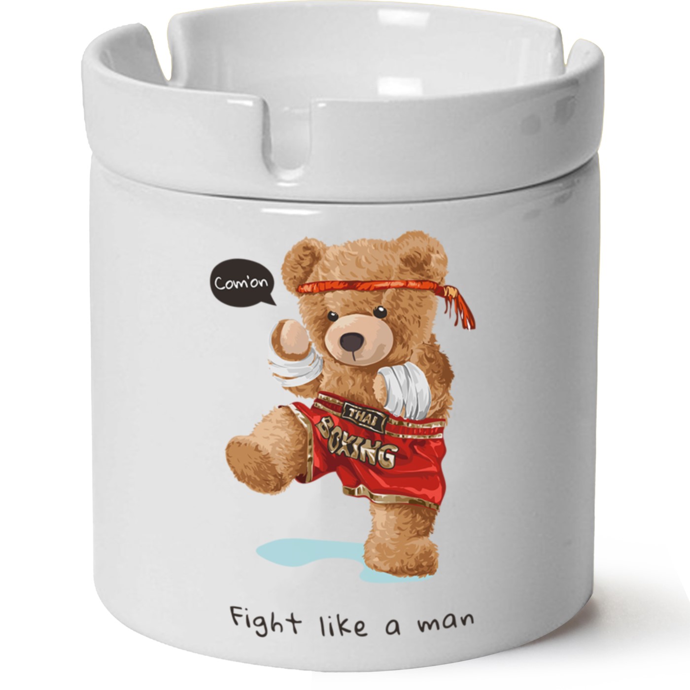 Ayıcık Baskılı Porselen At Söndür Küllük