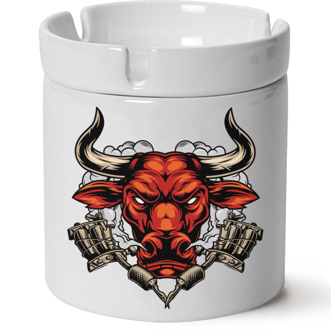 Boğa Baskılı Porselen At Söndür Küllük