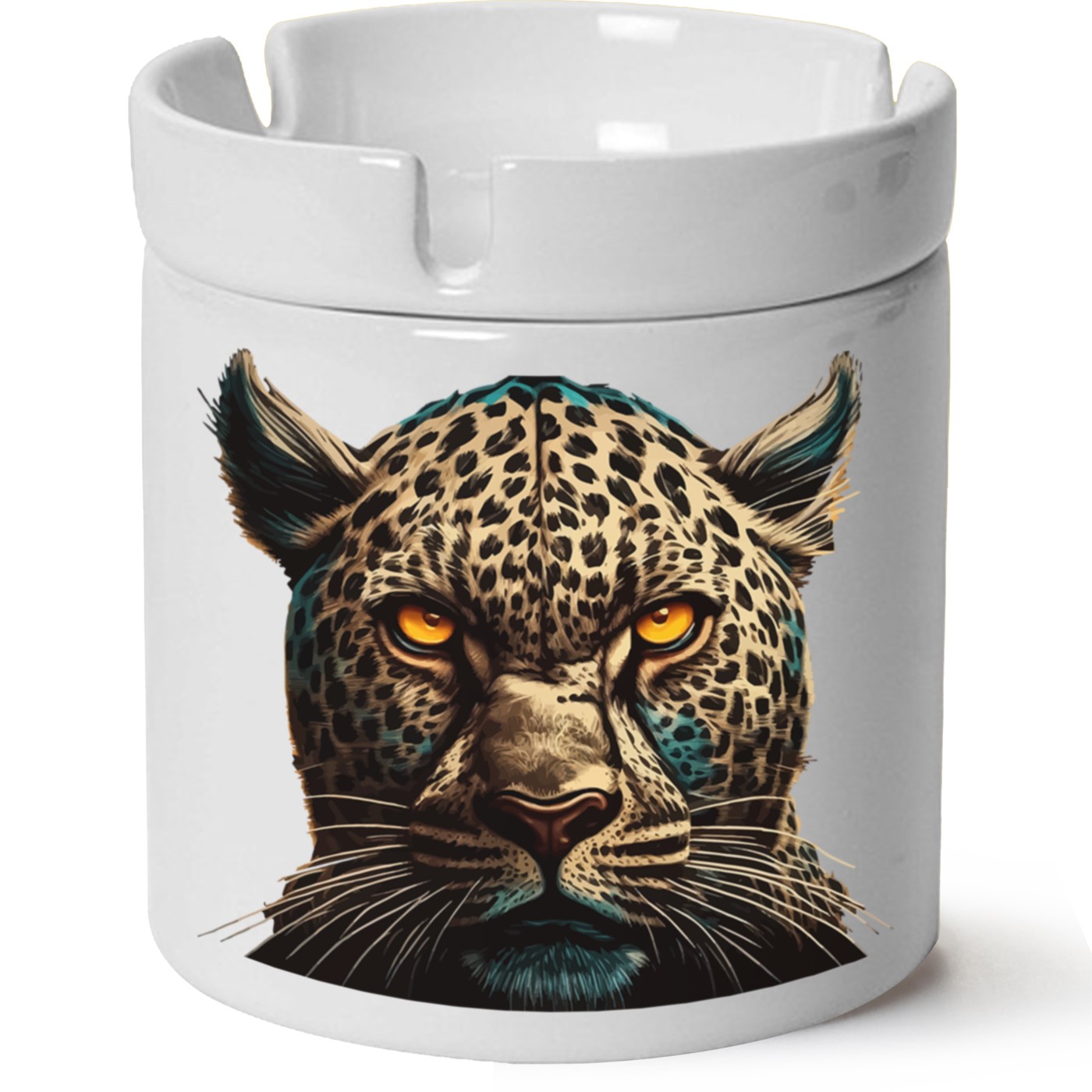 Leopar Baskılı Porselen At Söndür Küllük