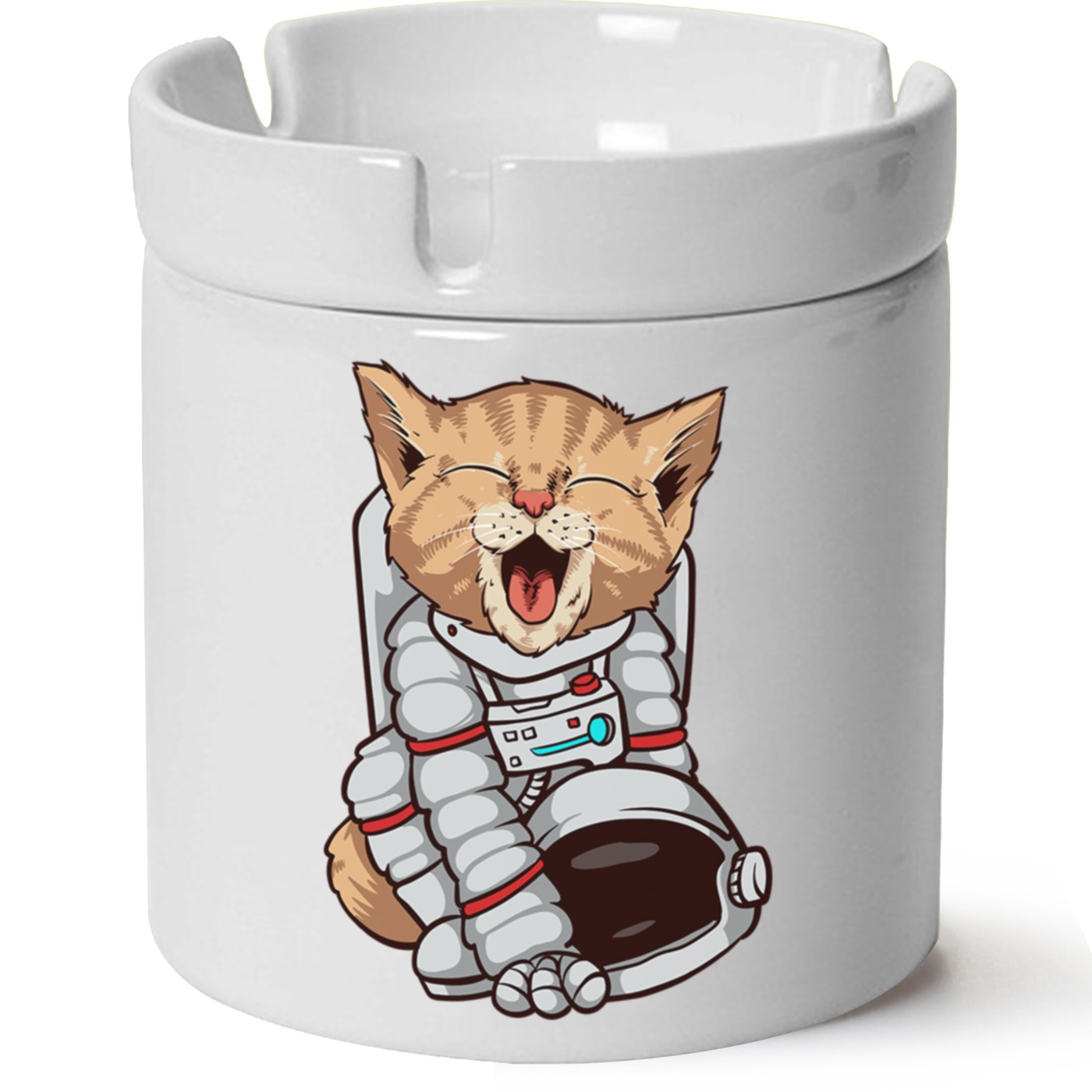 Kedi Baskılı Porselen At Söndür Küllük