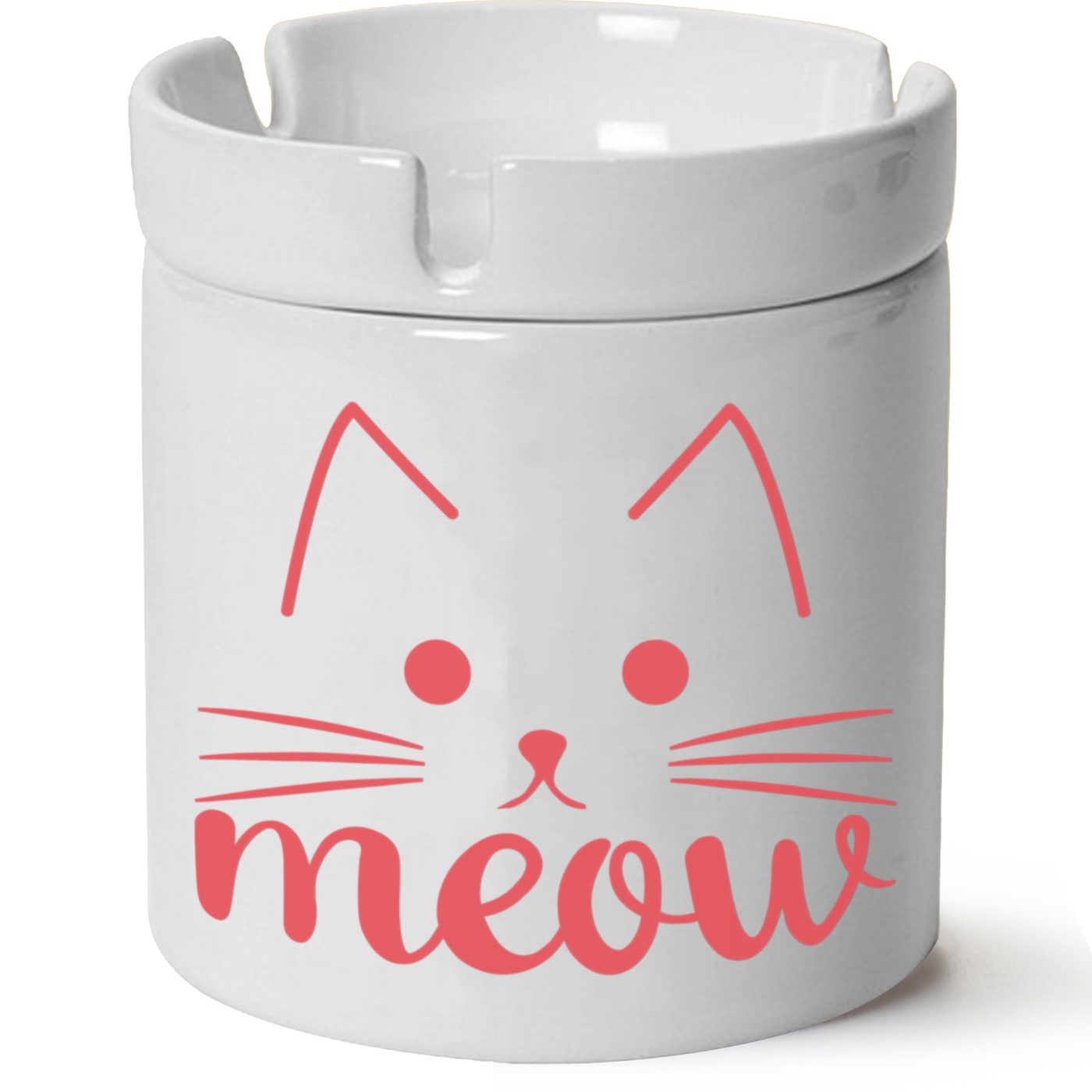 Kedi Baskılı Porselen At Söndür Küllük