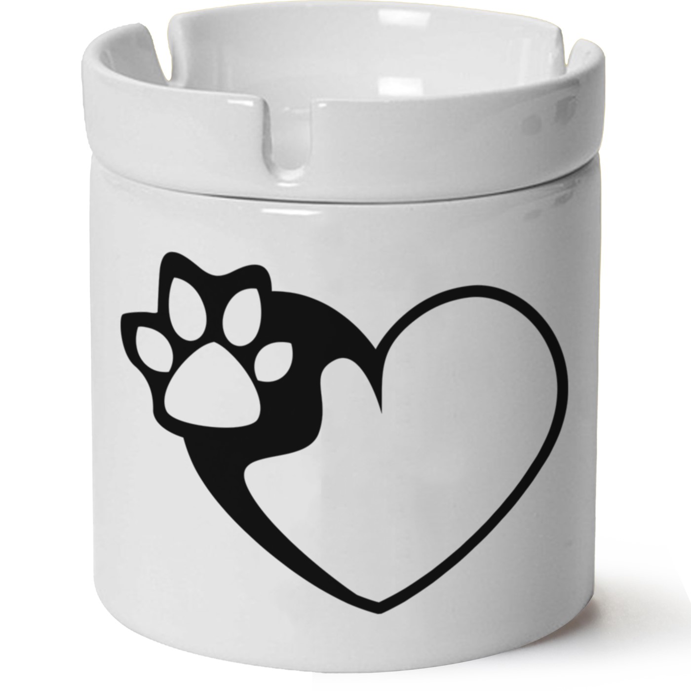 Kedi Baskılı Porselen At Söndür Küllük