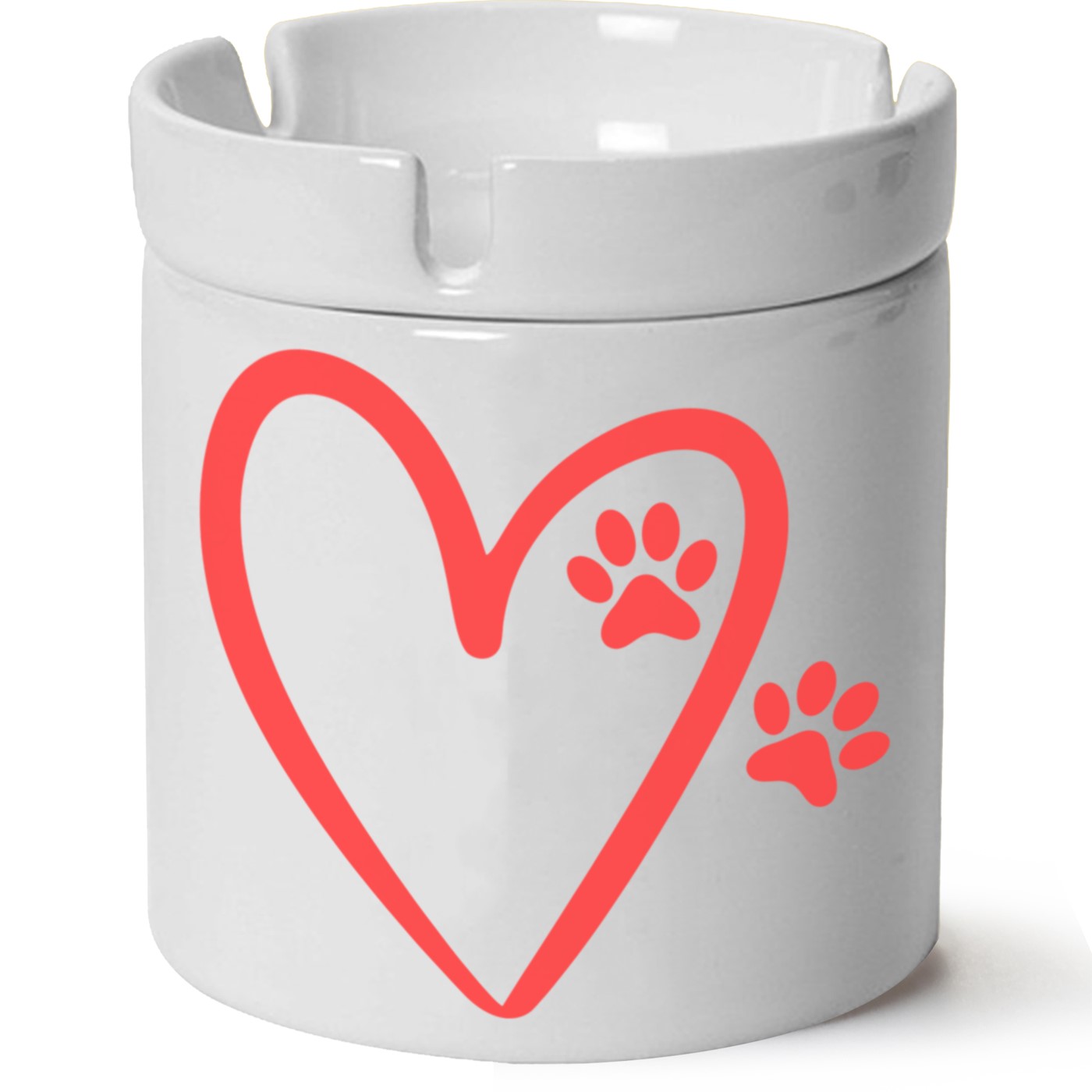 Kedi Baskılı Porselen At Söndür Küllük