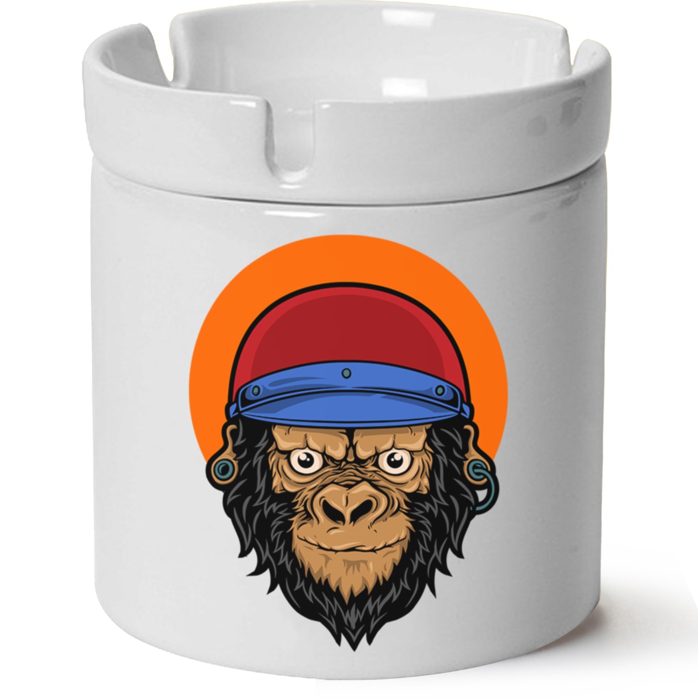 Monkey Baskılı Porselen At Söndür Küllük