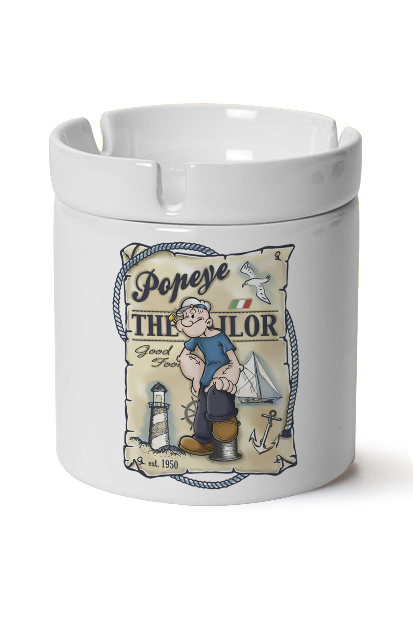 Temel Reis Baskılı Porselen At Söndür Küllük