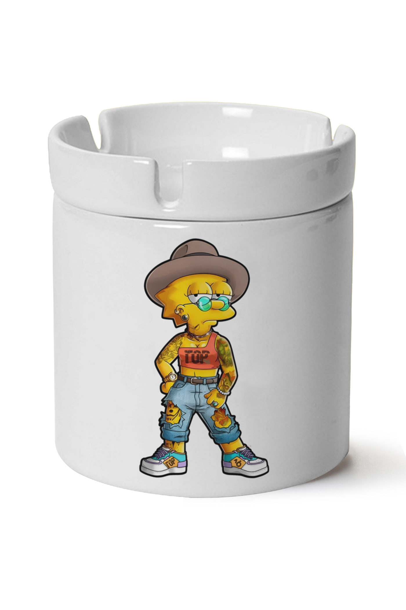 Simpsons Baskılı Porselen At Söndür Küllük