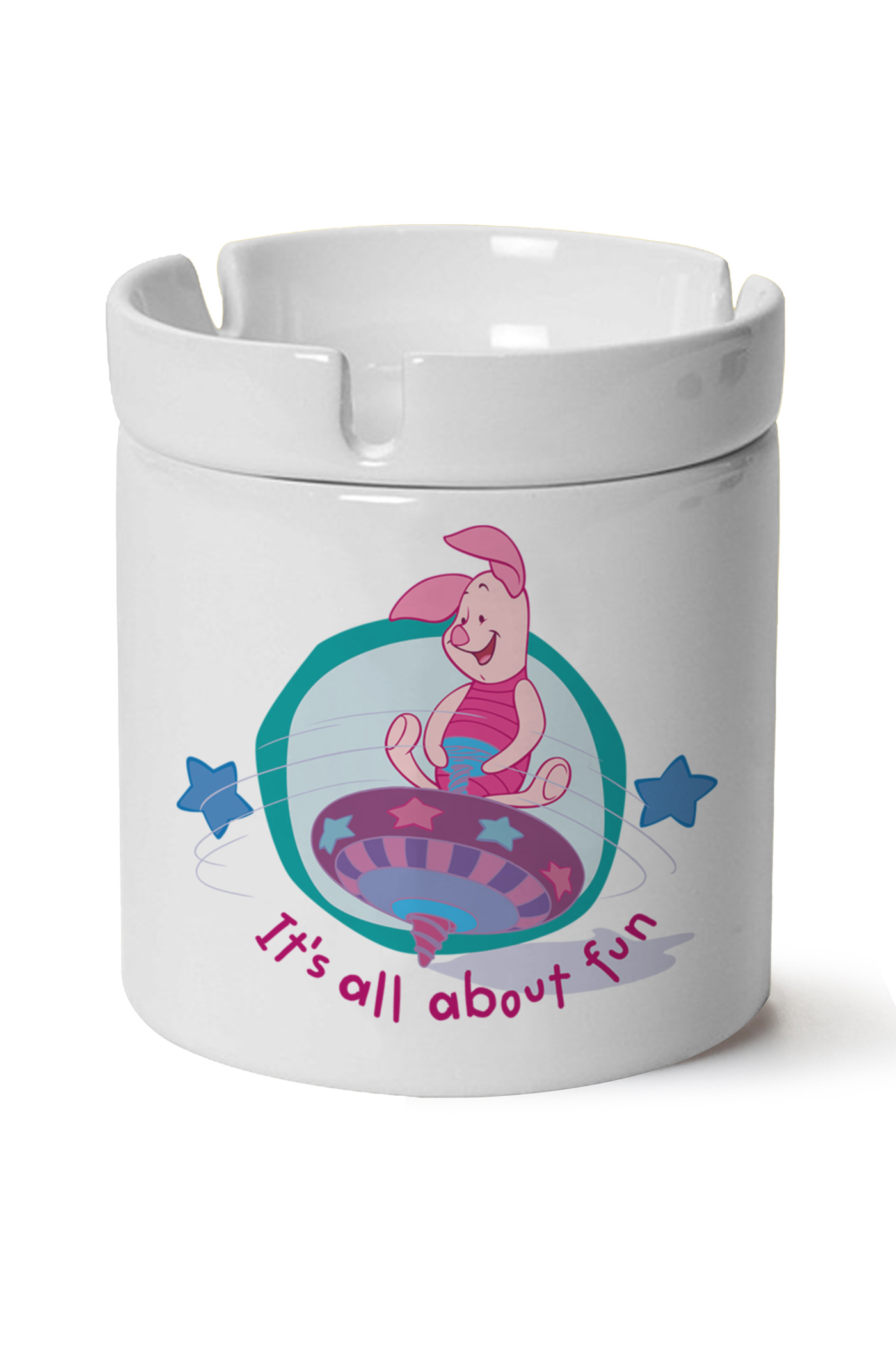 Piglet Baskılı Porselen At Söndür Küllük