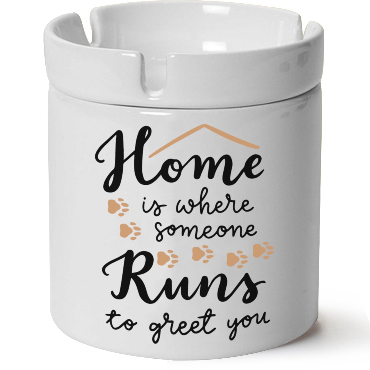 Köpek Baskılı Porselen At Söndür Küllük